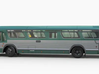 City bus Low-poly 3D model