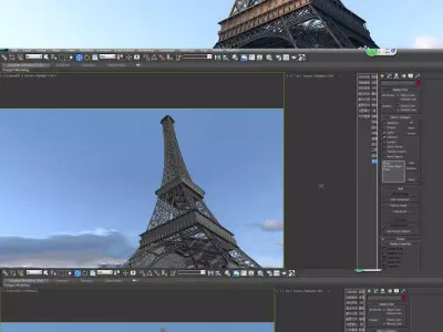 3DMAX model-Eiffel Tower 3D model