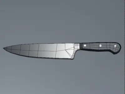 Kitchen Knife 3D Low-poly PBR model Free low-poly 3D model