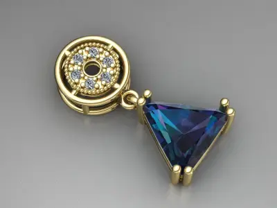 Round and triangle pendant 3D model 3D print model