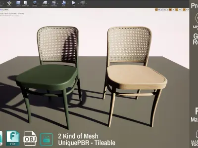 Ton Chair 811 Light Wood Design PBR - Lumion - UE4 Low-poly 3D model