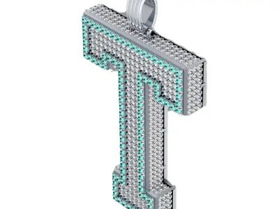 Pedant Letter T SUPREME LEAGUE OF MAN S 3D print model