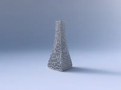 Vase grounded triangle with dense twisted organic lattice 3 3D print model