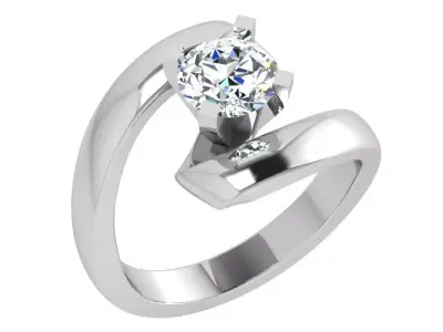 Round Diamond Tension Ring 3598 3D print model