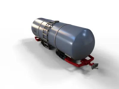 Wagon tank Low-poly 3D model
