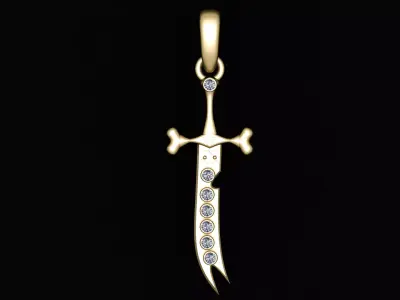 RUBY SWORD PENDANT 3DPRINTABLE MODEL  3D print model