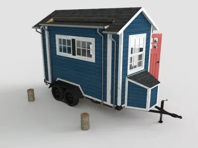 Trailer House Low-poly 3D model