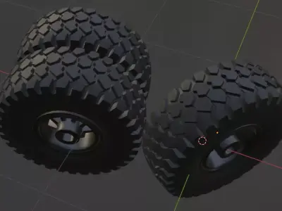maz truck wheel and tire 3d print model 3D print model