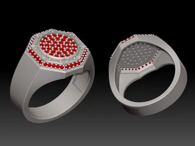 Man Ring Sculpture jewelry Gold 3D print model 3D print model