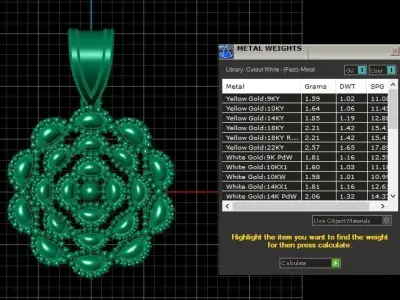 precious flower pendant 3d printable model 3D print model