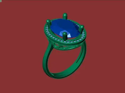 STL 3DM Women Ring Womens Ring Diamonds With Stone Model 3D  3D print model