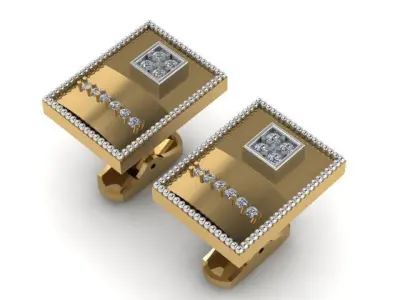 Diamonds Cufflinks For Men Ready To Print  3D print model