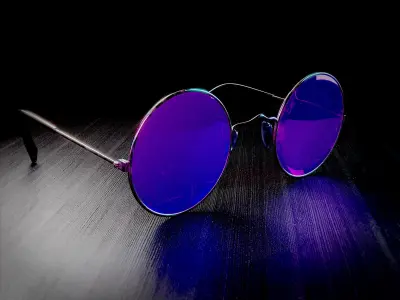 3D LUXURY CIRCULAR GLASSES - CREATED FOR 3D NFTs 3D model