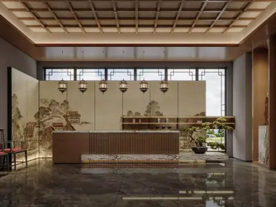 reception lobby 3D model