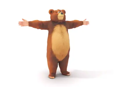 Cartoon Bear Texture model pack Low-poly 3D model