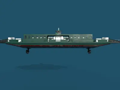 car ferry boat version 1 3D model
