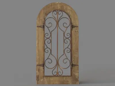Antique Metal Wall Panel 3D model