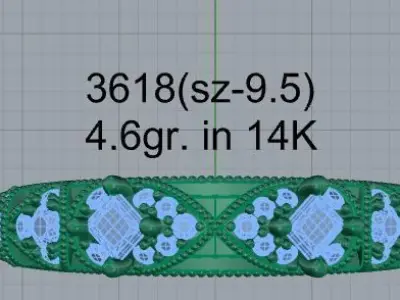 Milgrain Setting Diamond Band 3618 3D print model