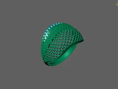 Women Ring With Stone Diamond Ready STL 3DM Models Womens Rings 3D print model