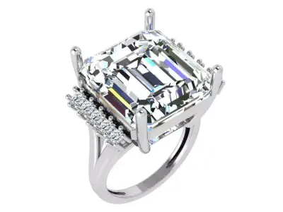 Emerald Cut Ring 4434 3D print model