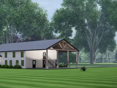 Rustic American Farmhouse Architectural Visualization 3D model
