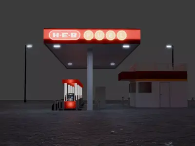 Gas station 3D model