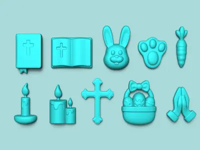 20 Easter Molds - Silicon Molding Maker - Template 3D Model Collection