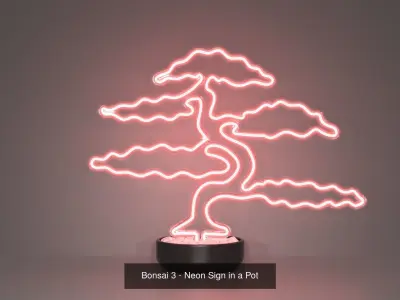 Bonsai Neon Signs - 3 Pack 3D Model Collection