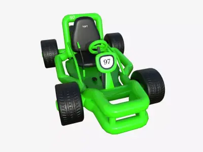 Cartoon Kart H03 Green - Vehicle Racing Design Low-poly 3D model