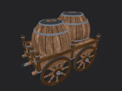 Carriage - 02 Low-poly 3D model