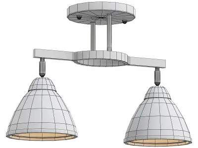 AMBRELLA-LIGHT-TRADITIONAL-TR3111 two light semi flush mount 3D model