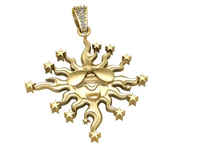 FANCY SUN PENDANT 3D PRITABLE MODEL  3D print model