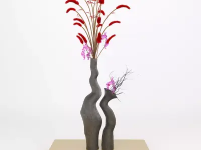 Decorative Set flower arrangement 3D model