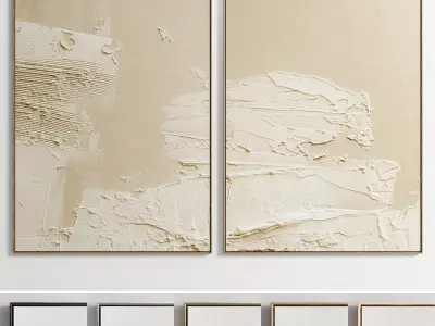 Plaster Two Photo Frame E-16 Low-poly 3D model