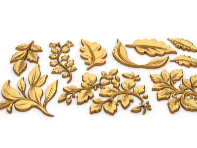 Acanthus Leaves Collection-02 3D model