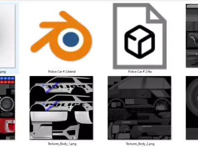 Police car pack Low-poly 3D model