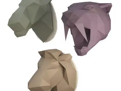 Sculpture  Wild Animals Marokka 3D model