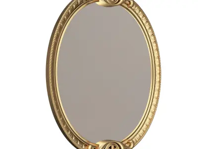 Carved Classic Mirror 08 Low-poly 3D model