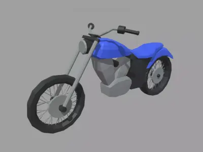 Low Poly Motorbike 03 Low-poly 3D model