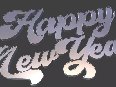 Happy New Year  Festive 3D Text 3D print model