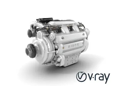 Inline-4 OHC Engine Realistic Precision model pack Low-poly 3D model