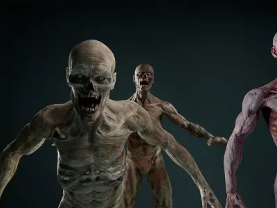 Ancient Zombie  Low-poly 3D model