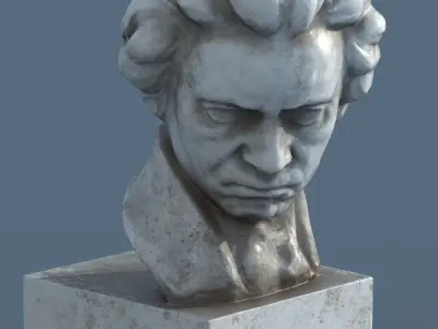 Beethoven Bust PBR Low-poly 3D model