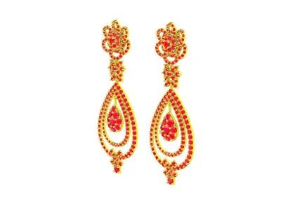 5833 luxury diamond women stud drop earrings  3D print model