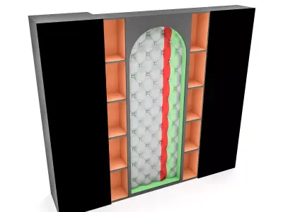 office wall decor and bookcase Low-poly 3D model