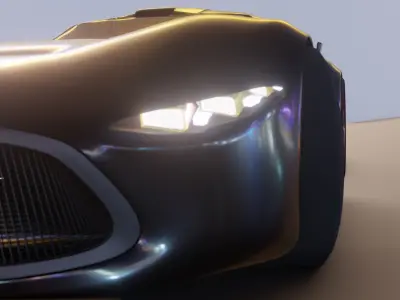 Futuristic Sci Fi Car Model Concept 3D model