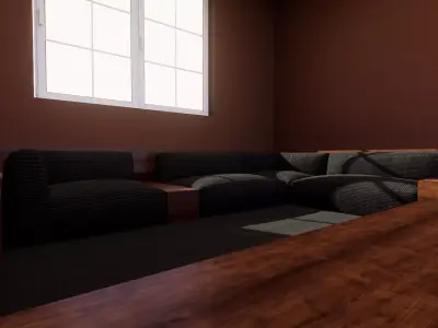 Luxury Conversation Pit Sunken Living Room Low-poly 3D model