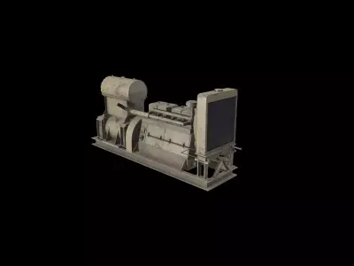 Genrator diesel engine Low-poly 3D model