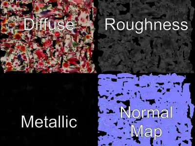 Floral Print Skirt D Model Pack Low-poly 3D model