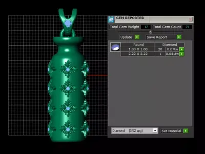 Elegant Floral Bottle Pendant  3D Printable Jewelry 3D print model